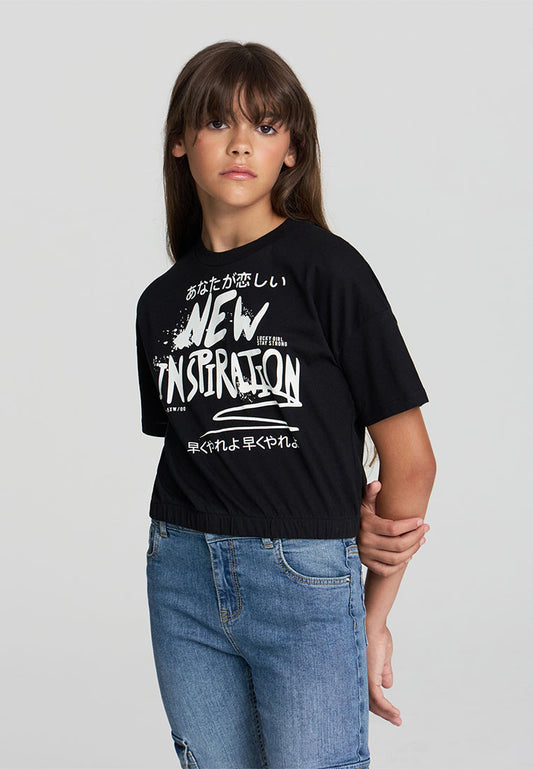 Kids Girls Short-sleeved T-shirt