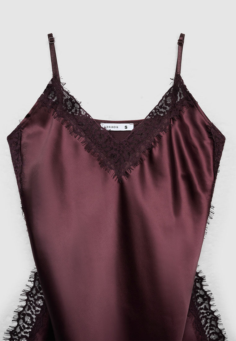 Women's Satin Lace Trim Camisole