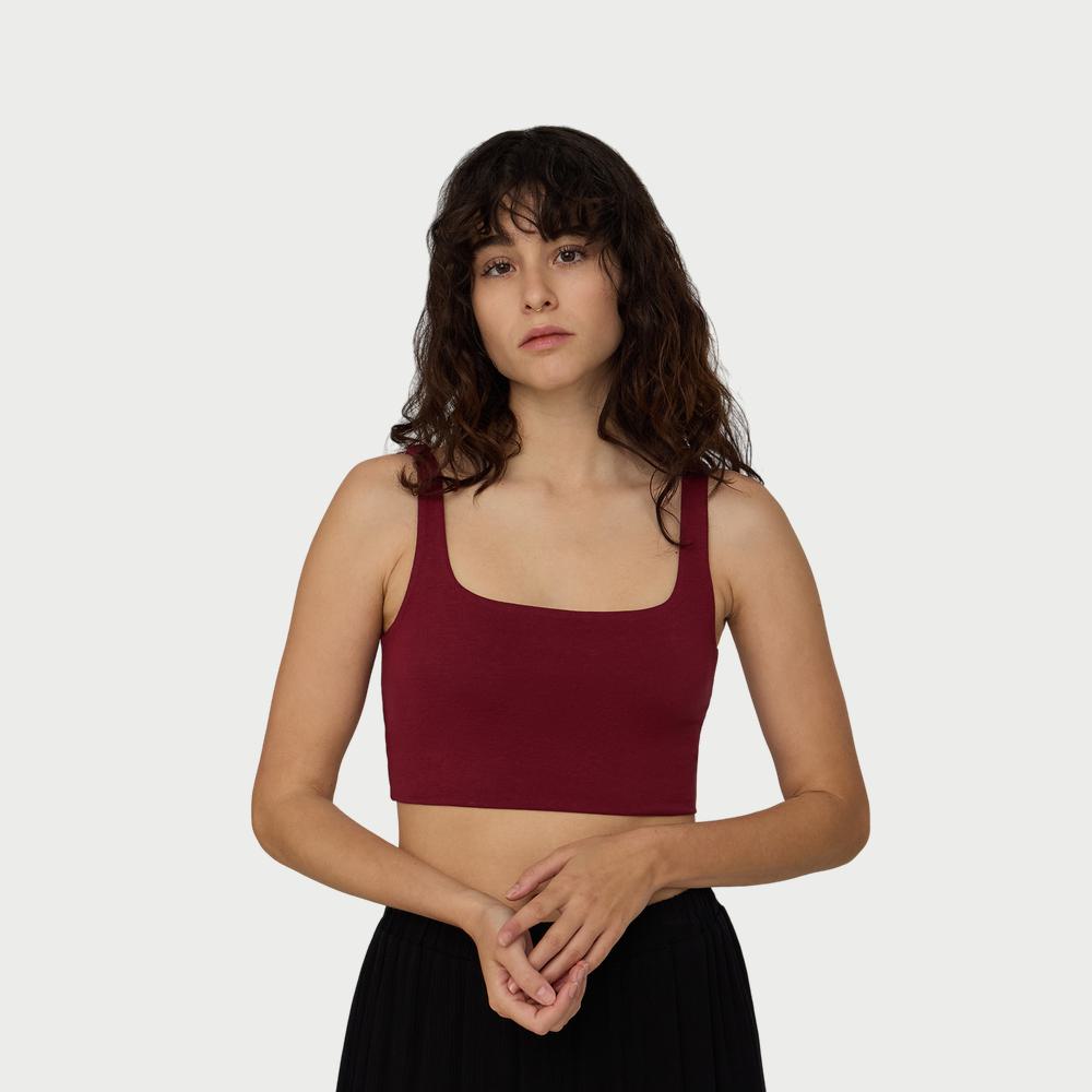 Square Neck Cropped Fit Bra Top