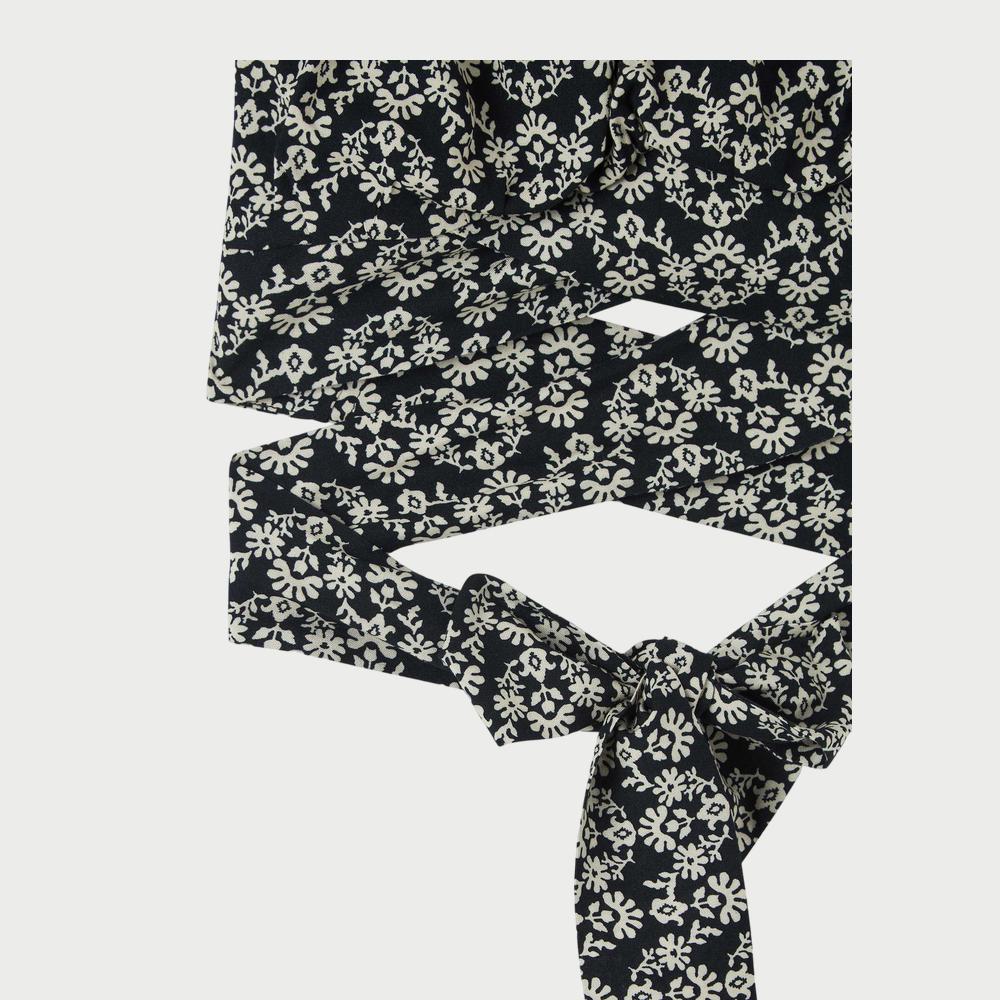 Patterned Blouse with Bow