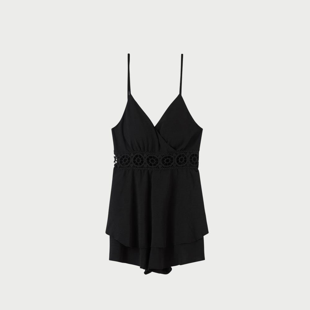 Jumpsuit with Crossed Bodice
