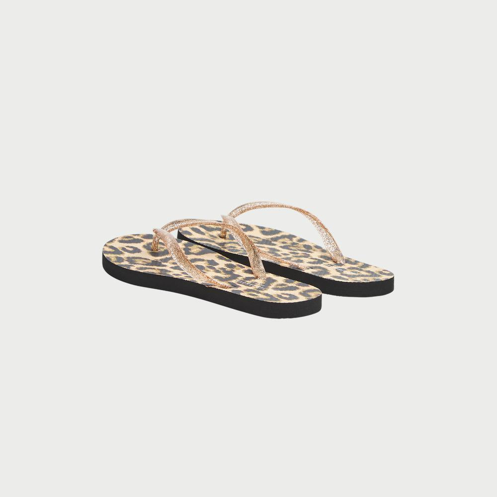Leopard Print Flip-Flops