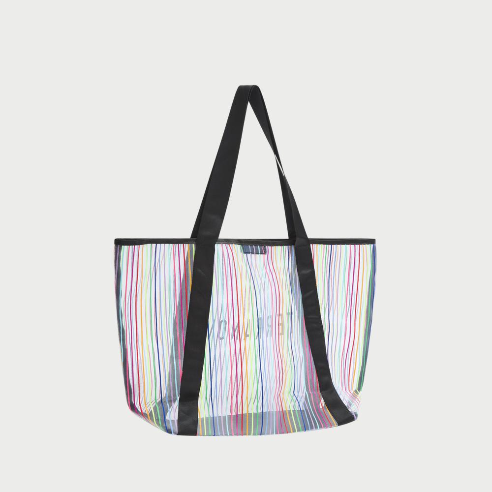Logo Striped Shopper Bag