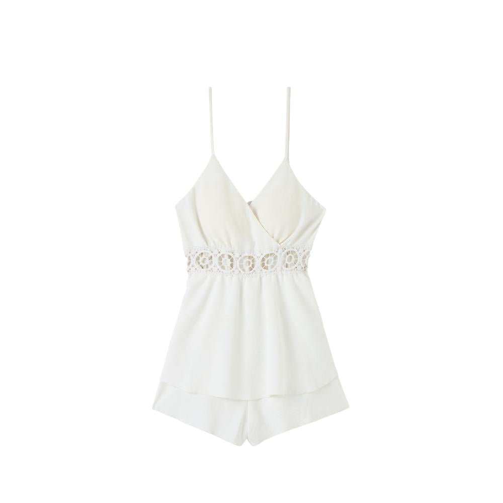 Jumpsuit with Crossed Bodice