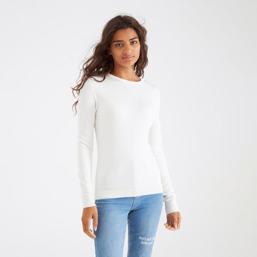 Viscose Solid Color Crew Neck Sweater