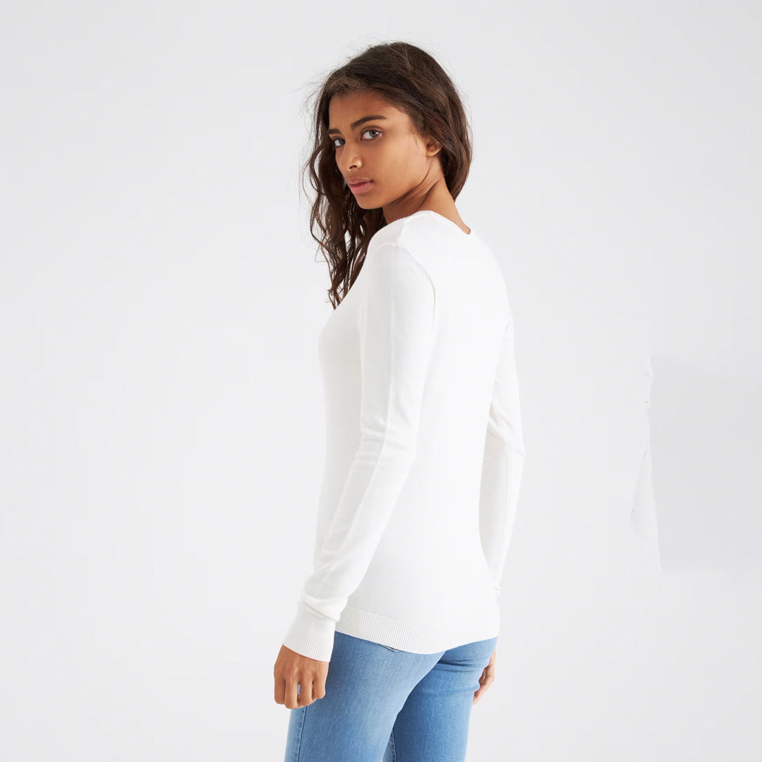 Viscose Solid Color Crew Neck Sweater