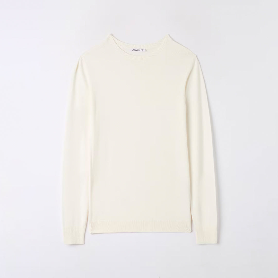 Viscose Solid Color Crew Neck Sweater