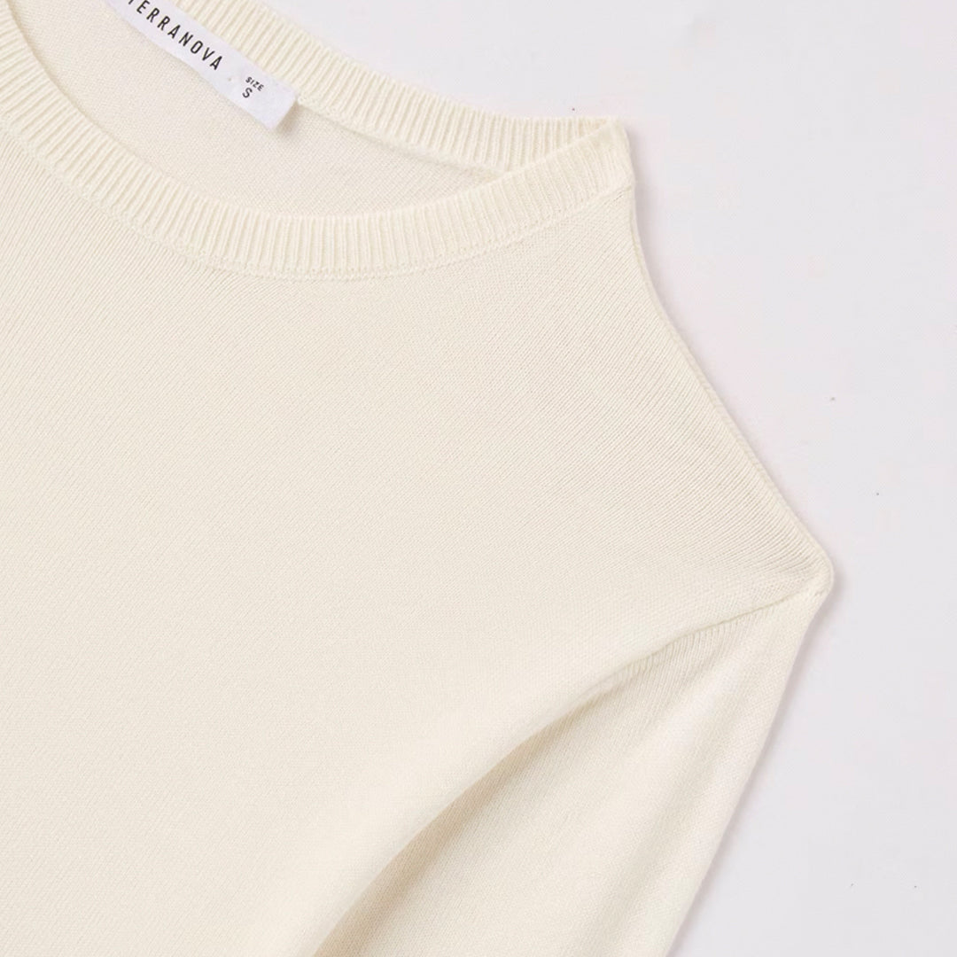 Viscose Solid Color Crew Neck Sweater