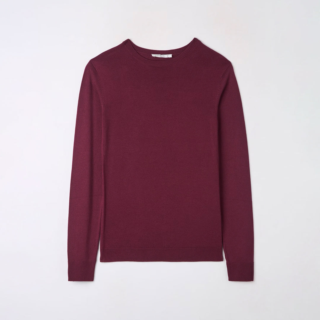 Viscose Solid Color Crew Neck Sweater