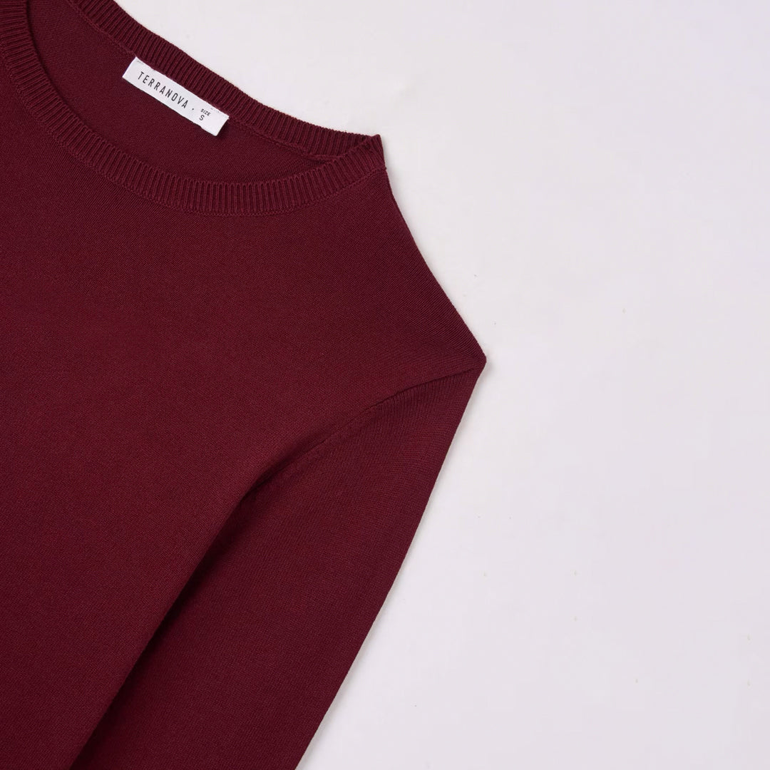 Viscose Solid Color Crew Neck Sweater