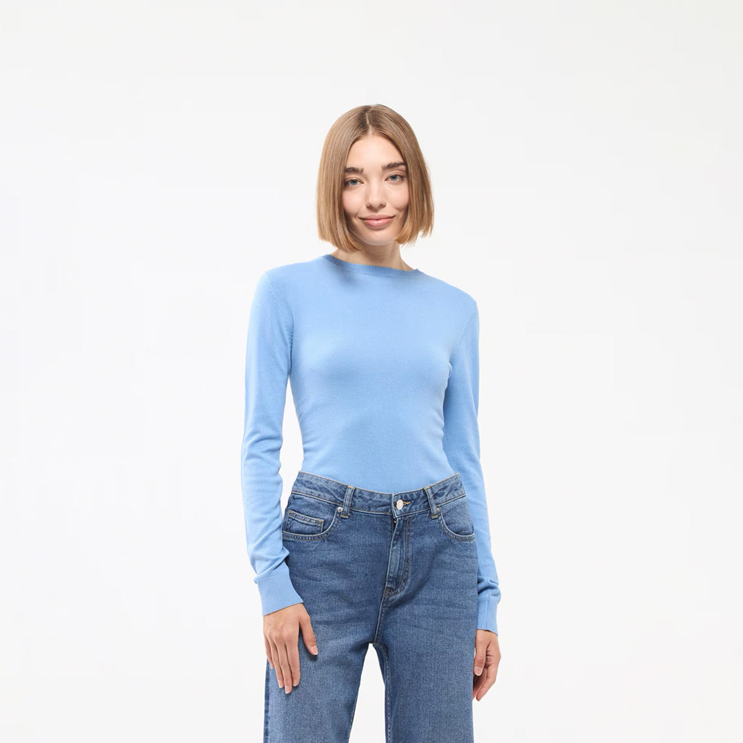 Viscose Solid Color Crew Neck Sweater