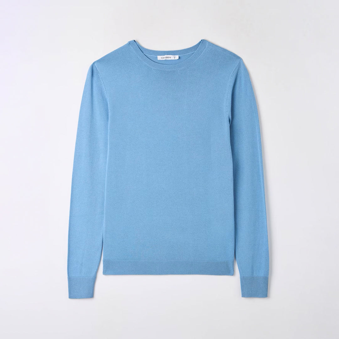 Viscose Solid Color Crew Neck Sweater
