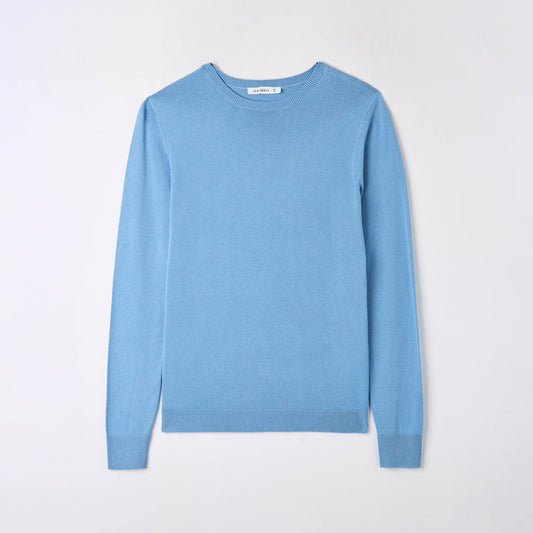 Viscose Solid Color Crew Neck Sweater