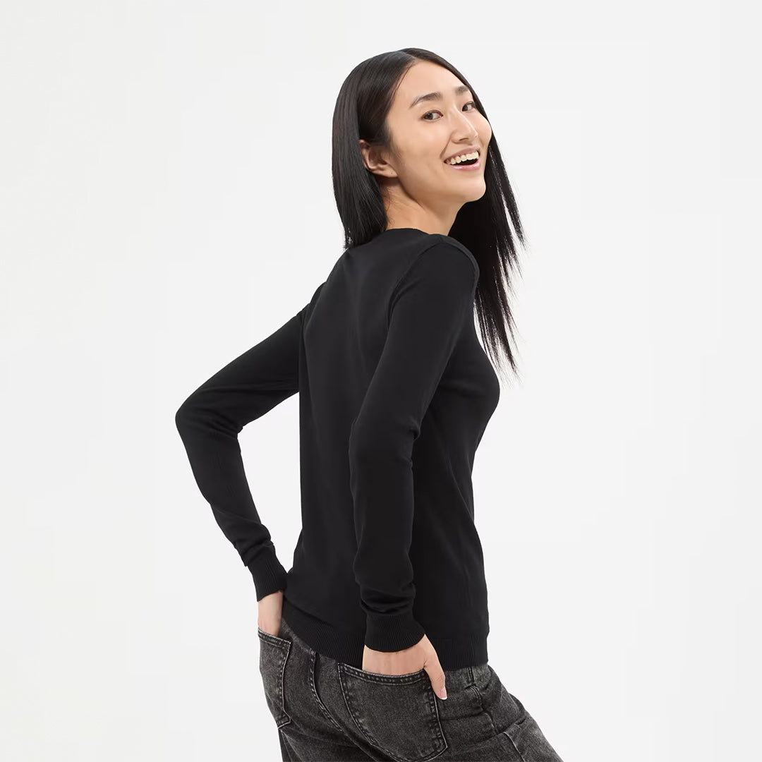 Viscose Solid Color Crew Neck Sweater