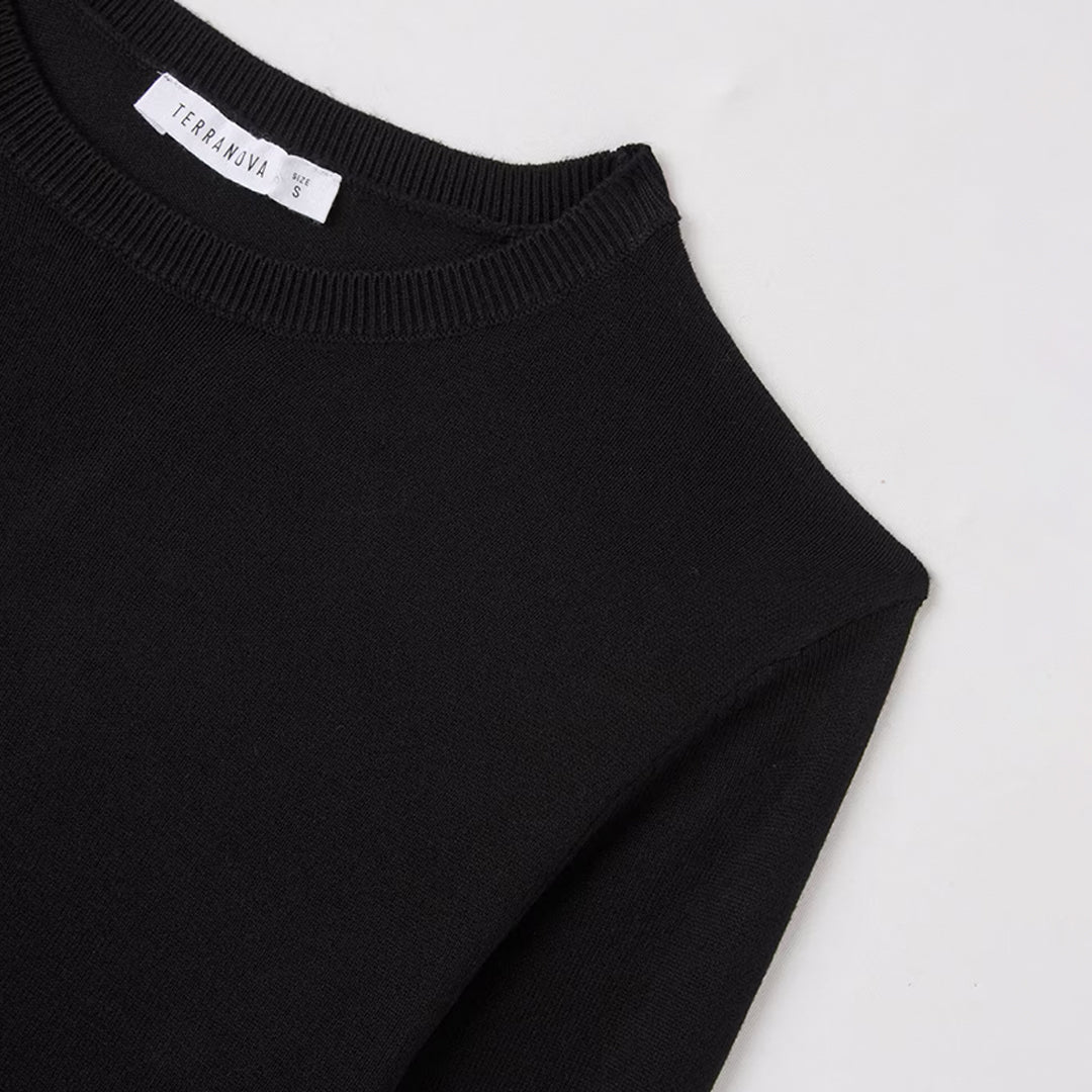 Viscose Solid Color Crew Neck Sweater