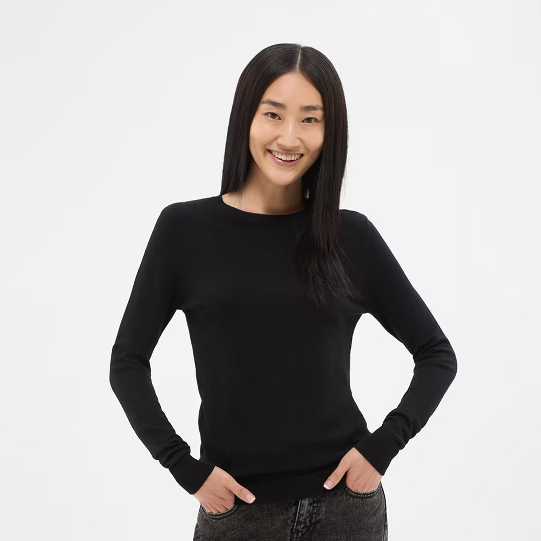 Viscose Solid Color Crew Neck Sweater