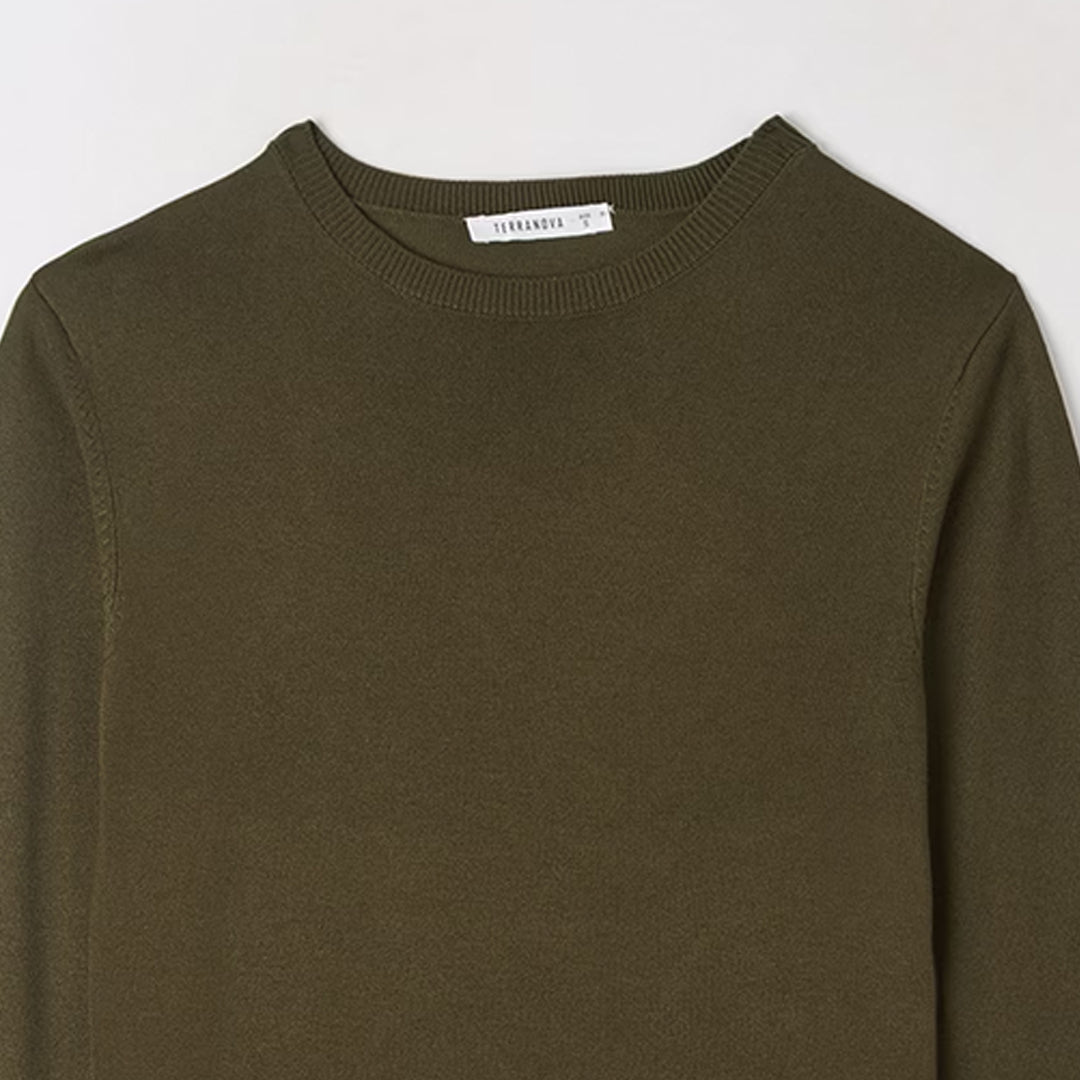 Viscose Solid Color Crew Neck Sweater