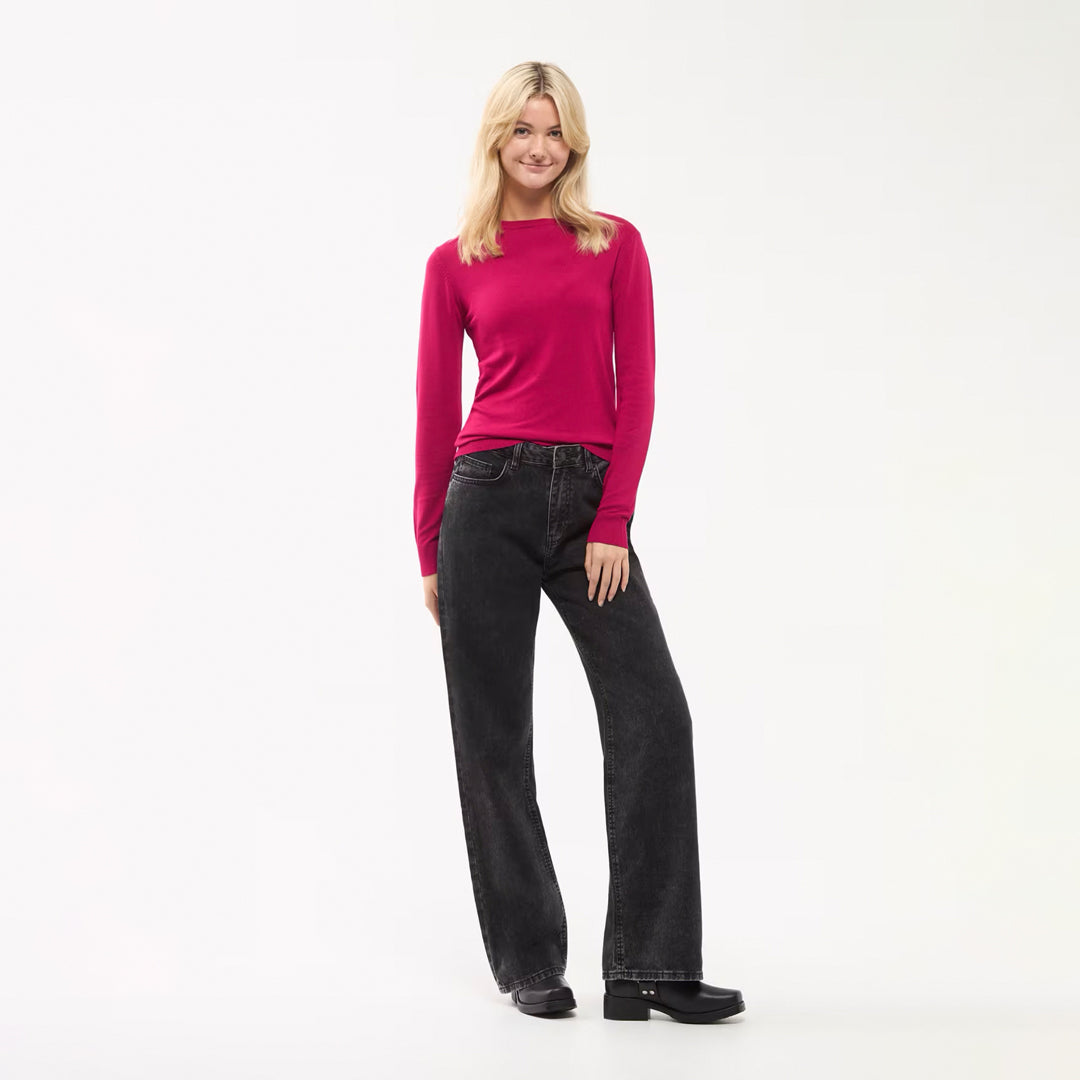 Viscose Solid Color Crew Neck Sweater