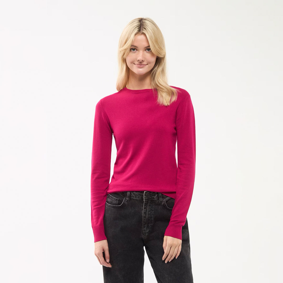 Viscose Solid Color Crew Neck Sweater