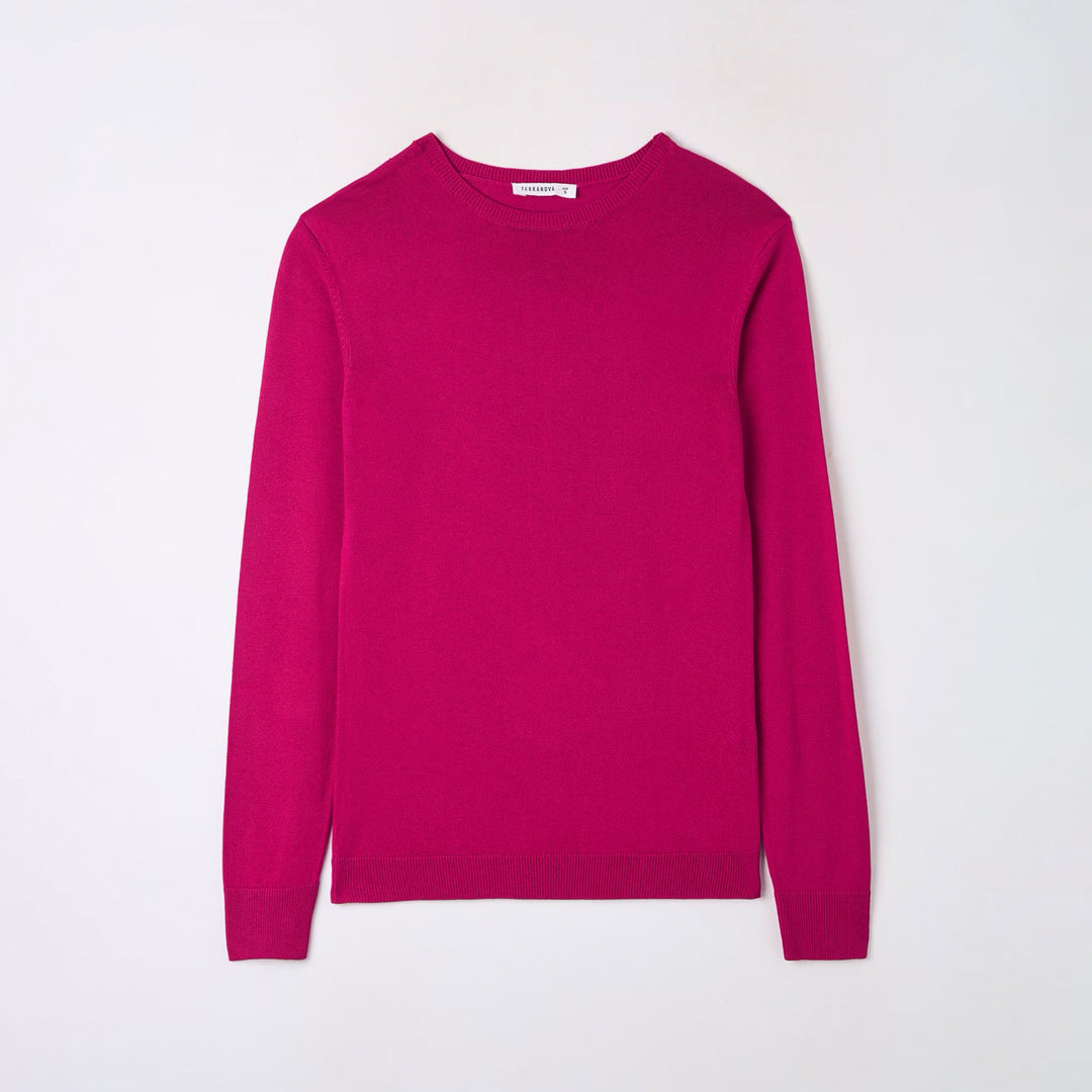 Viscose Solid Color Crew Neck Sweater