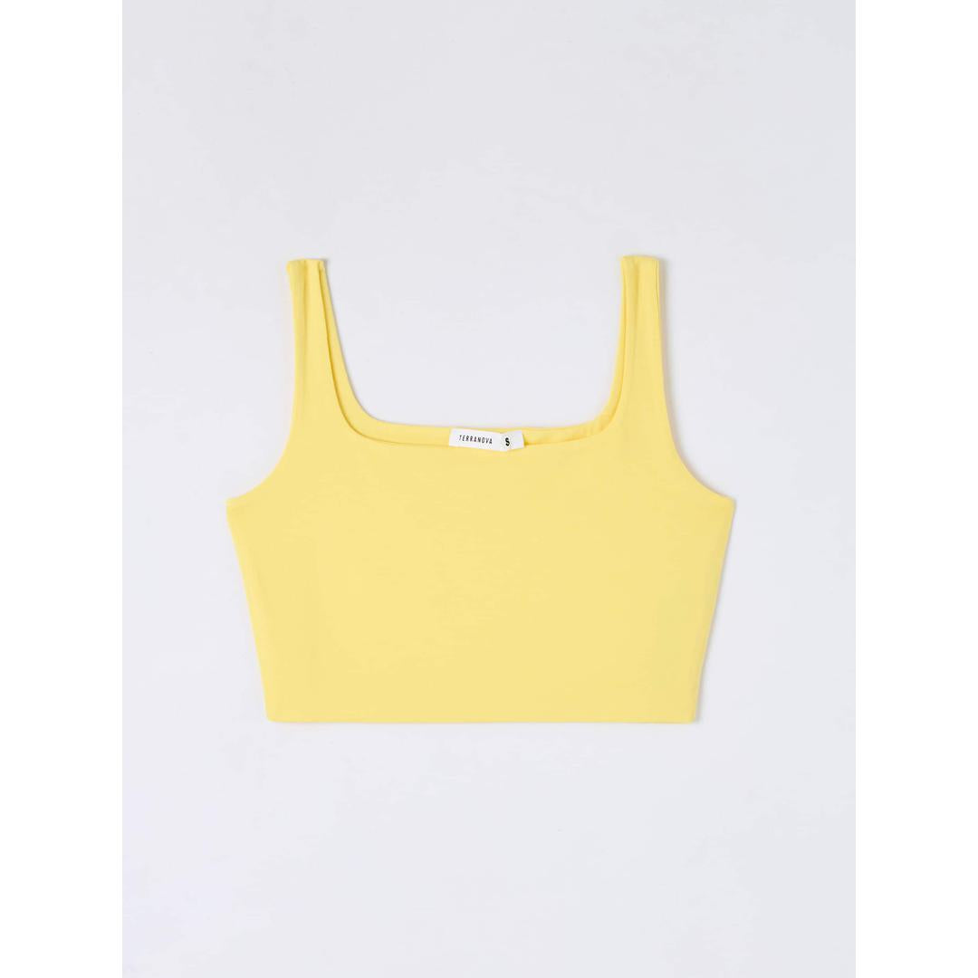 Square Neck Cropped Fit Bra Top