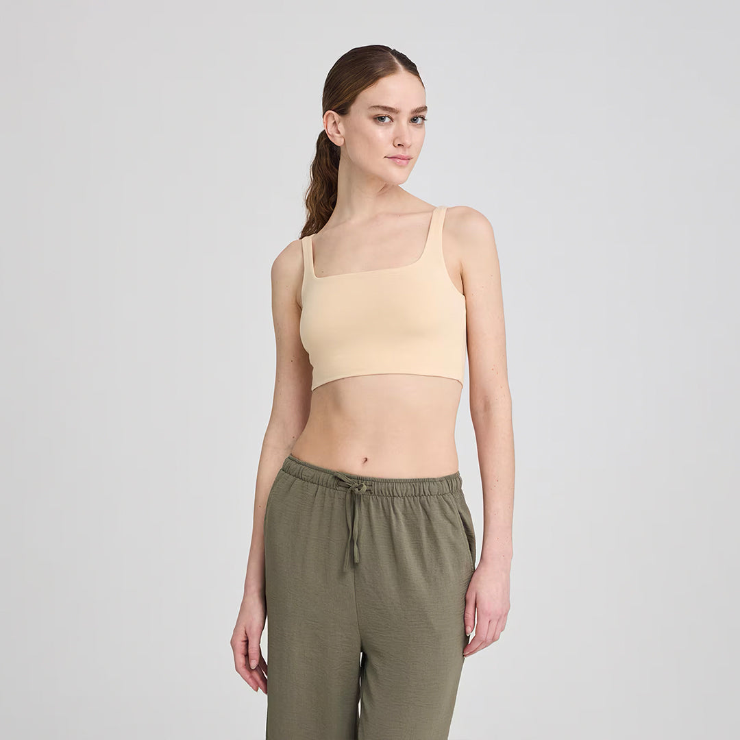 Square Neck Cropped Fit Bra Top