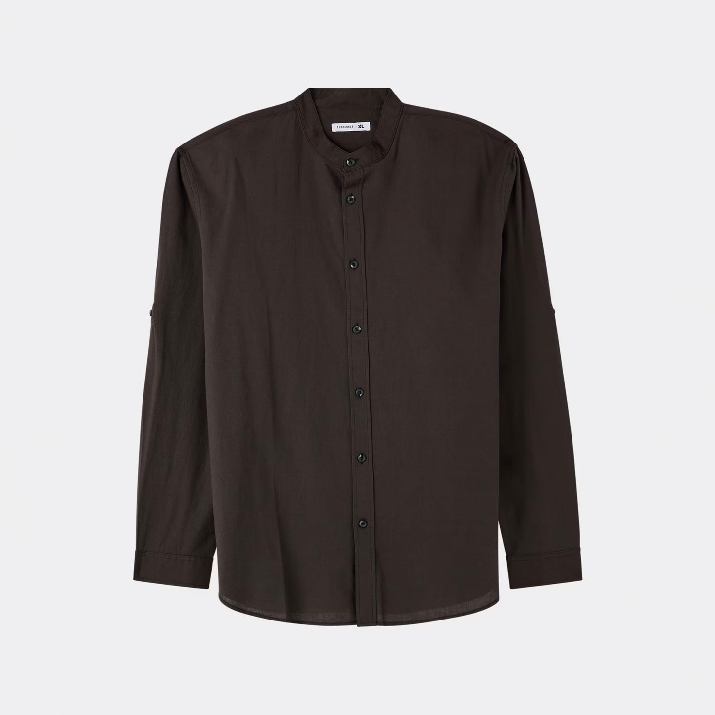 Mandarin Collar Long Sleeve Shirt