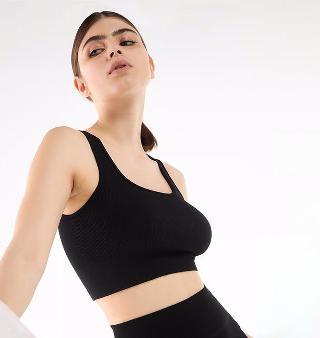Solid Color Seamless Bra Top
