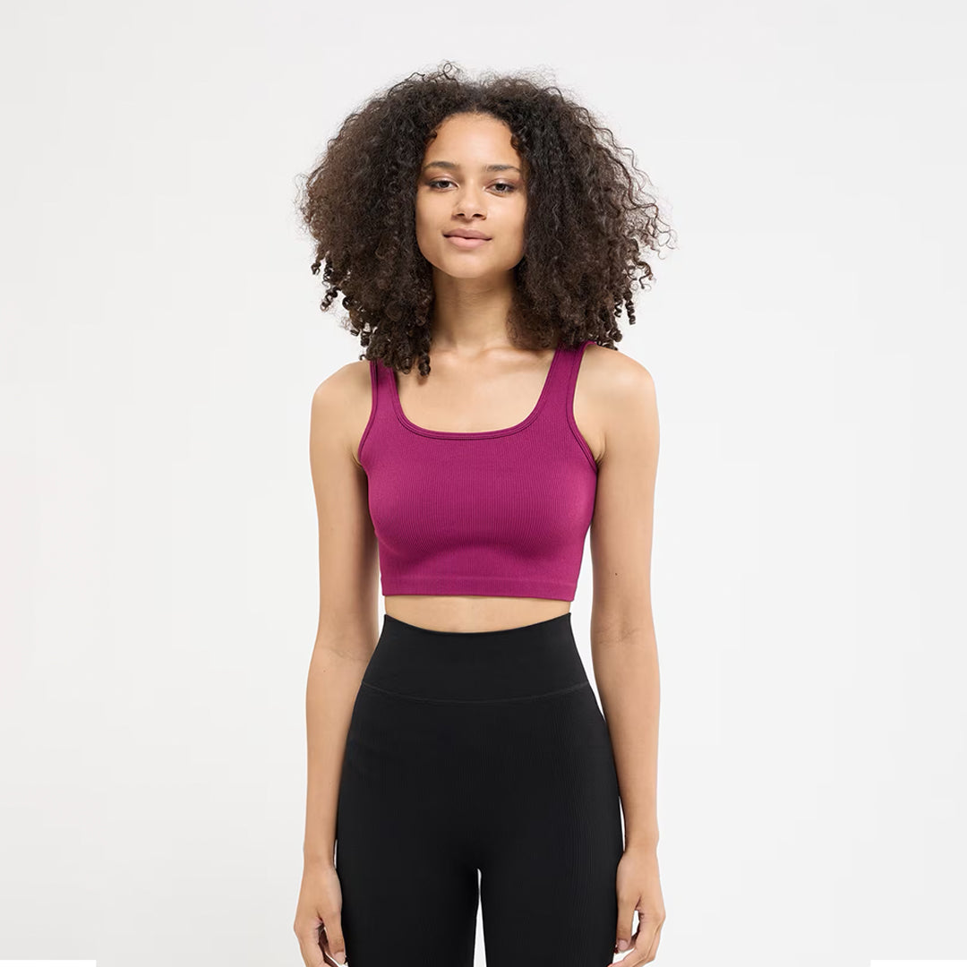 Solid Color Seamless Bra Top