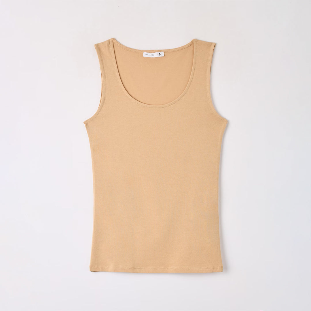 Solid Color Wide-neck Tank Top