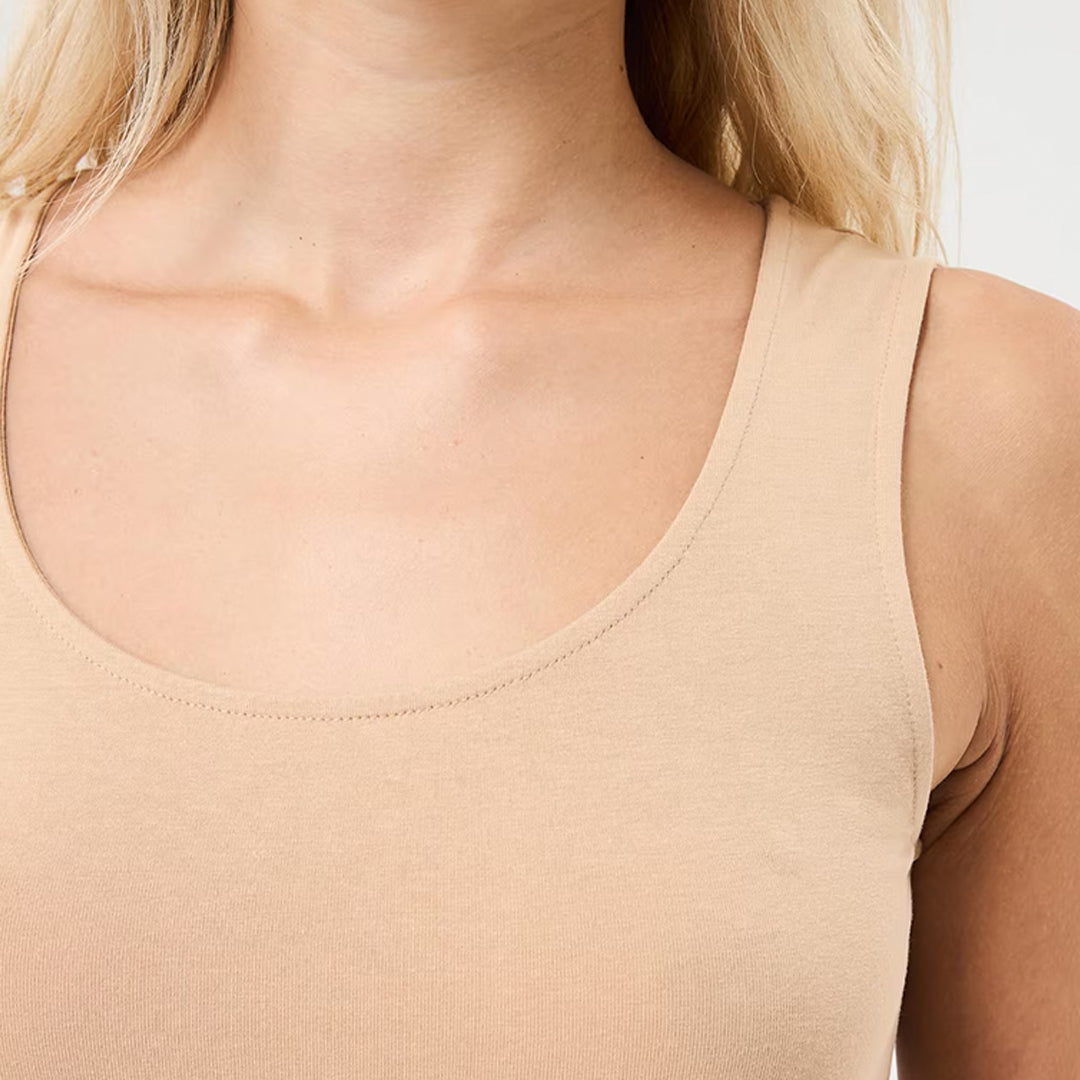 Solid Color Wide-neck Tank Top