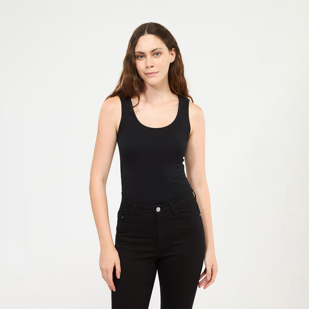 Solid Color Wide-neck Tank Top