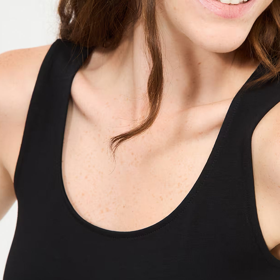 Solid Color Wide-neck Tank Top