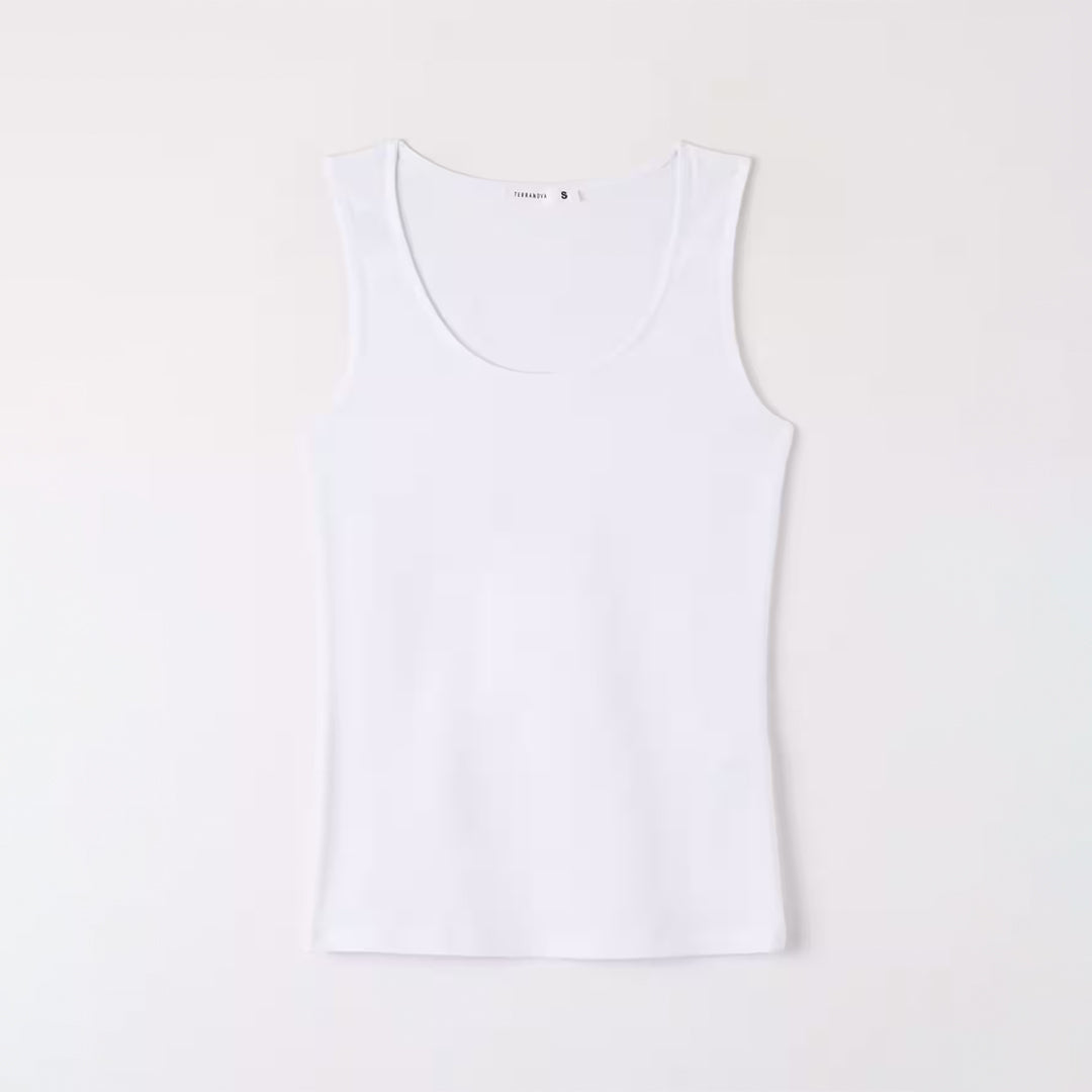 Solid Color Wide-neck Tank Top