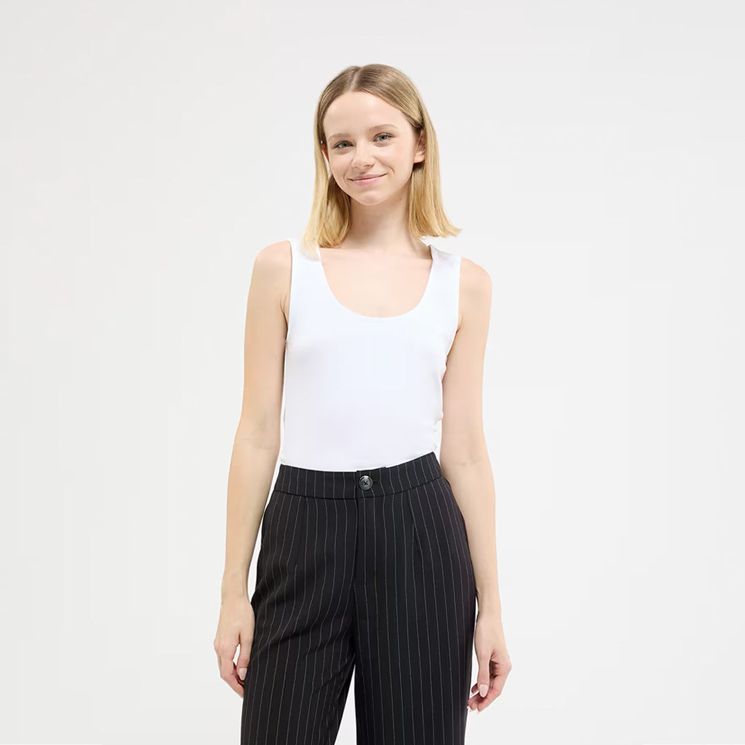 Solid Color Wide-neck Tank Top
