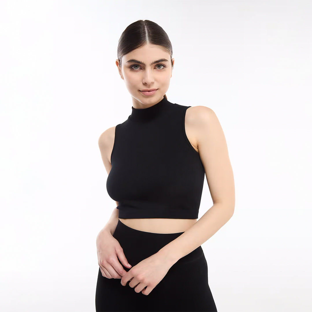 Mock Neck Seamless Top