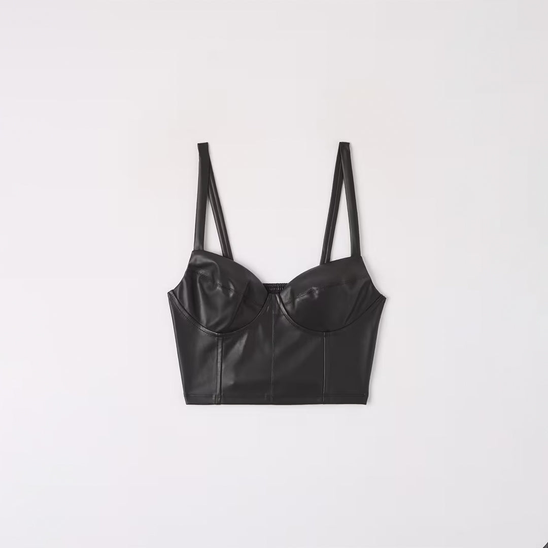 Leather Effect Corset Top