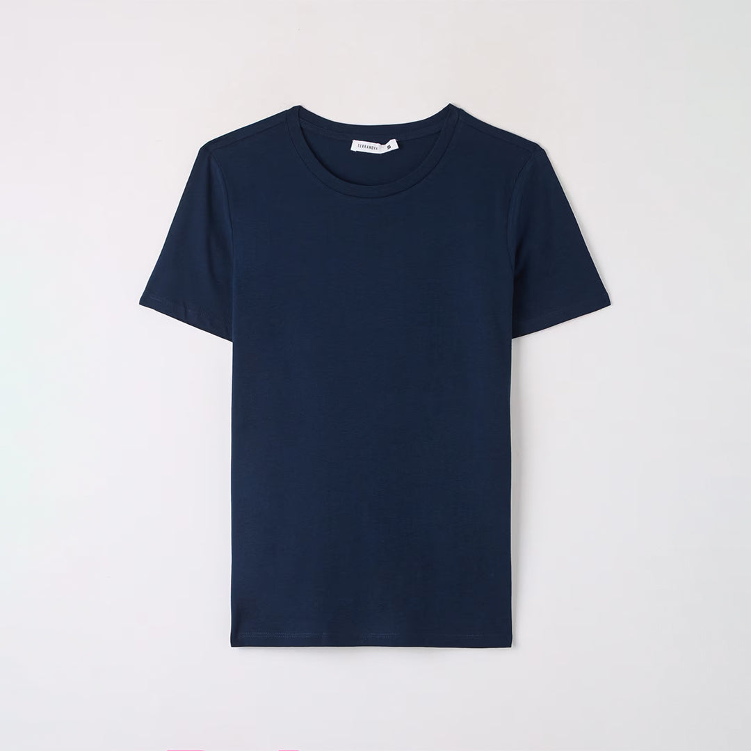 Solid Color Crew Neck T-Shirt