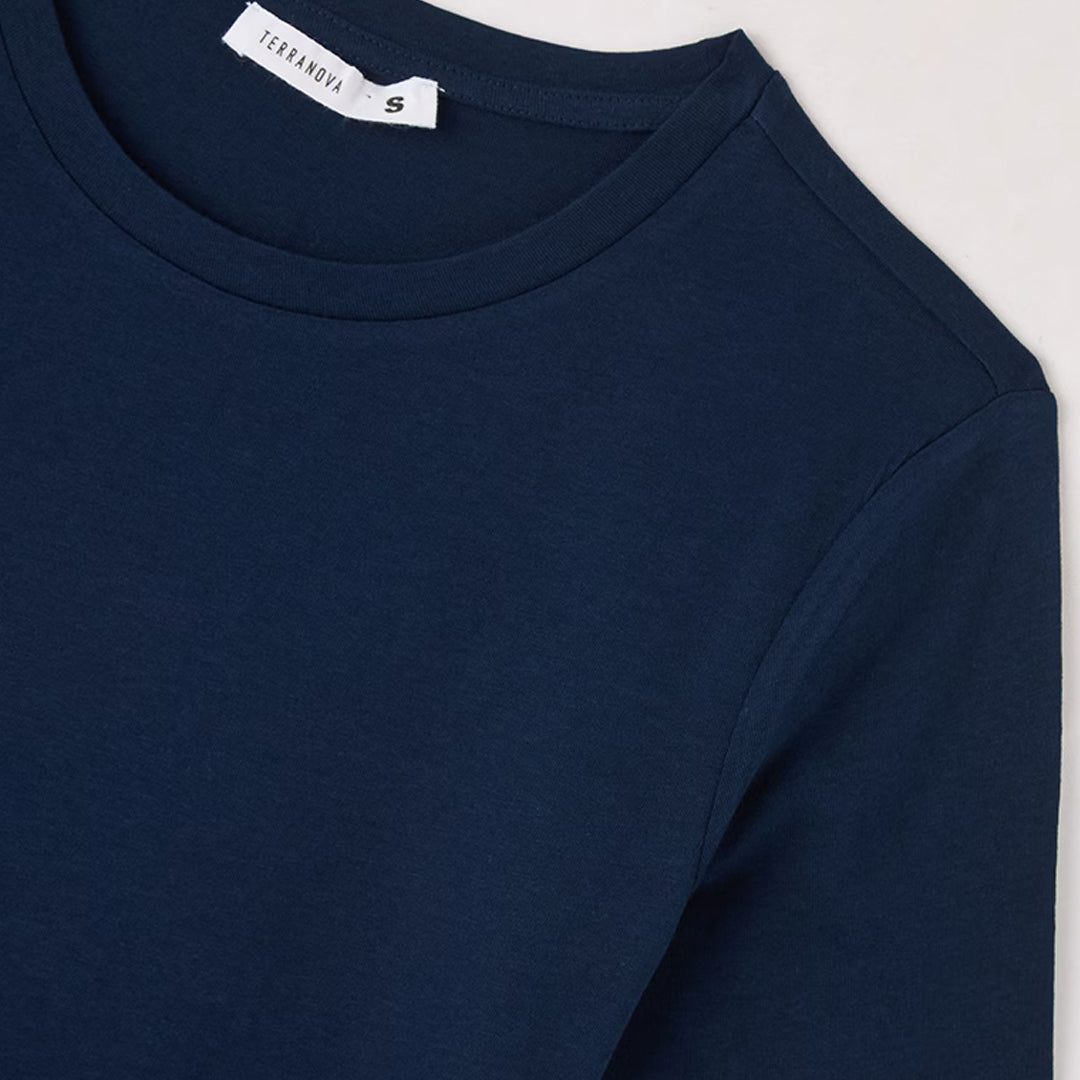 Solid Color Crew Neck T-Shirt