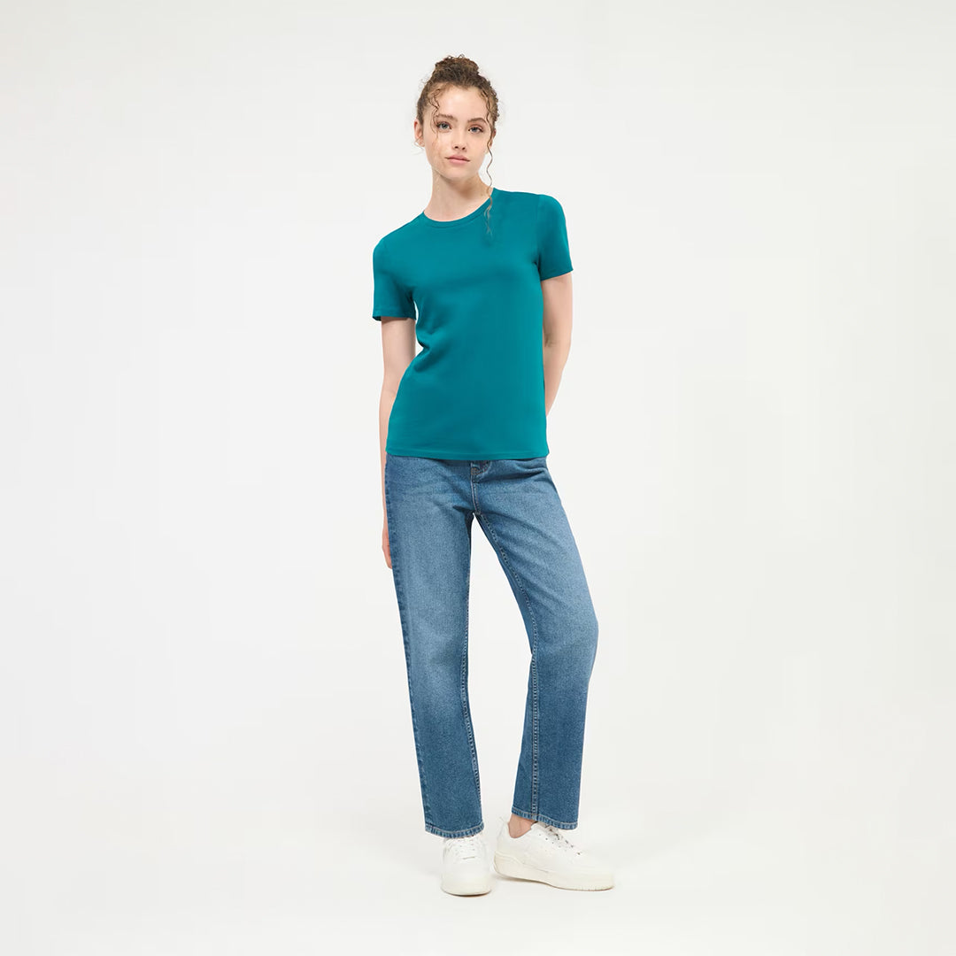 Solid Color Crew Neck T-Shirt