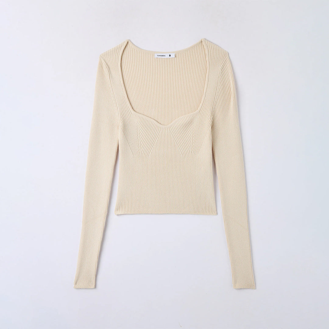 Sweetheart Neckline Sweater