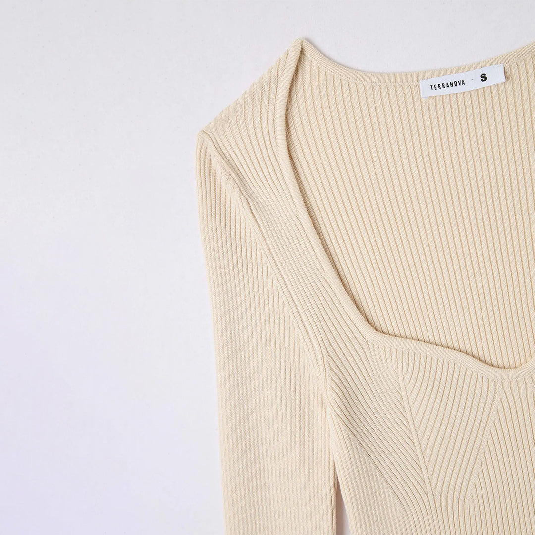 Sweetheart Neckline Sweater