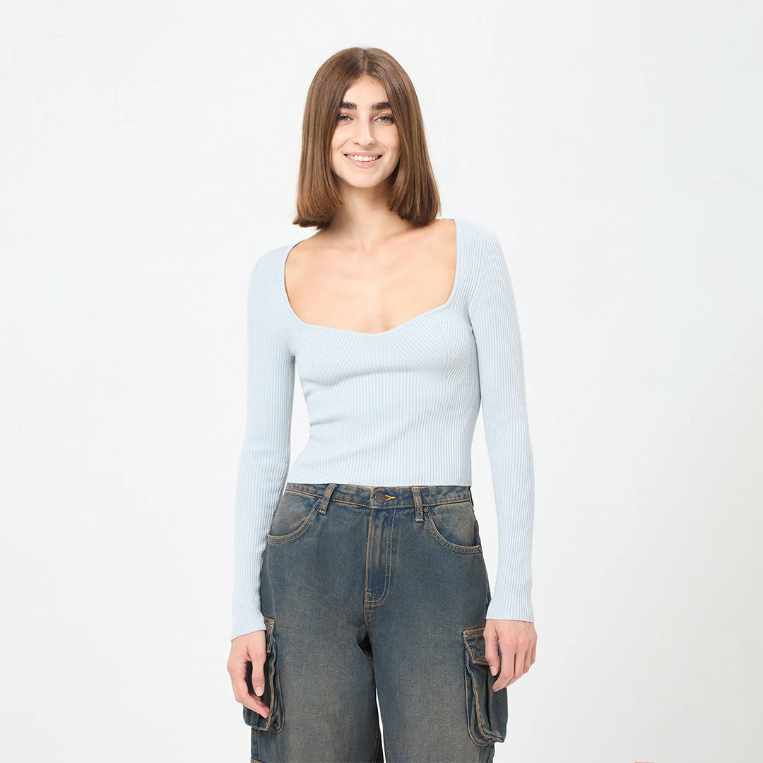 Sweetheart Neckline Sweater