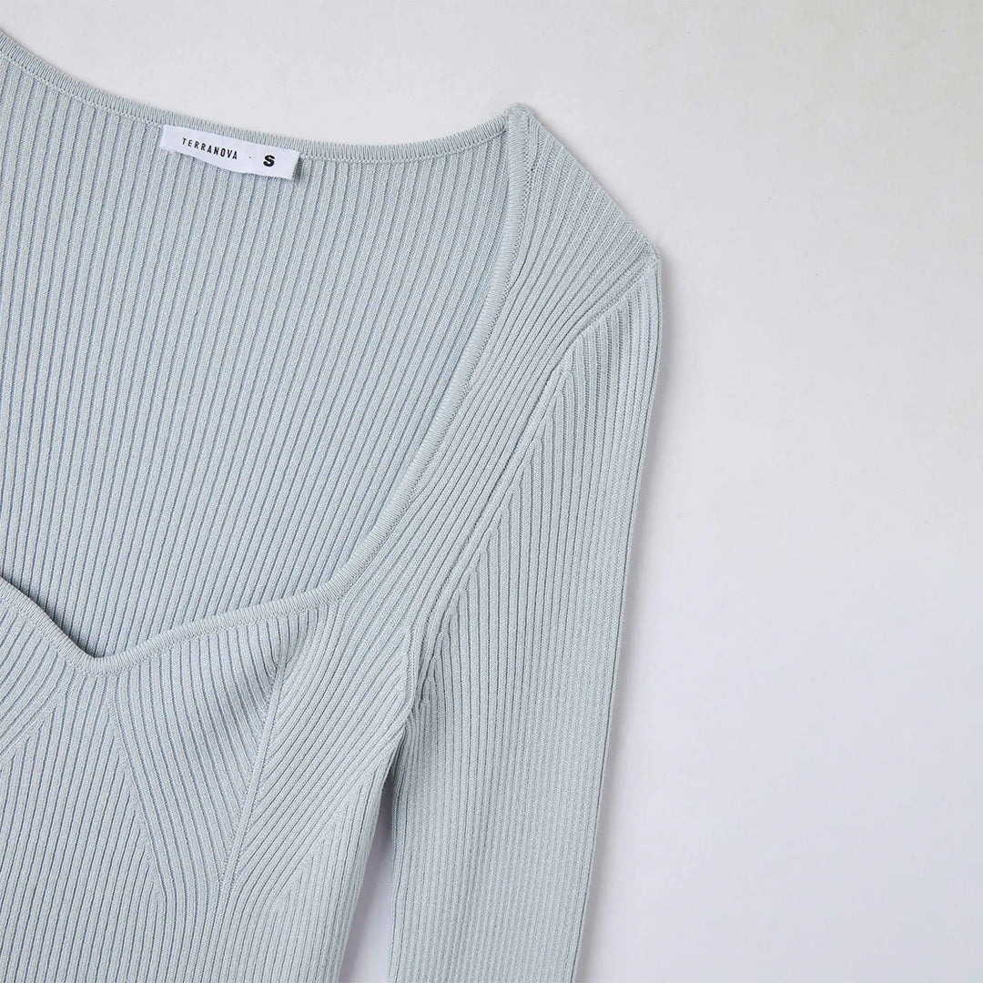 Sweetheart Neckline Sweater