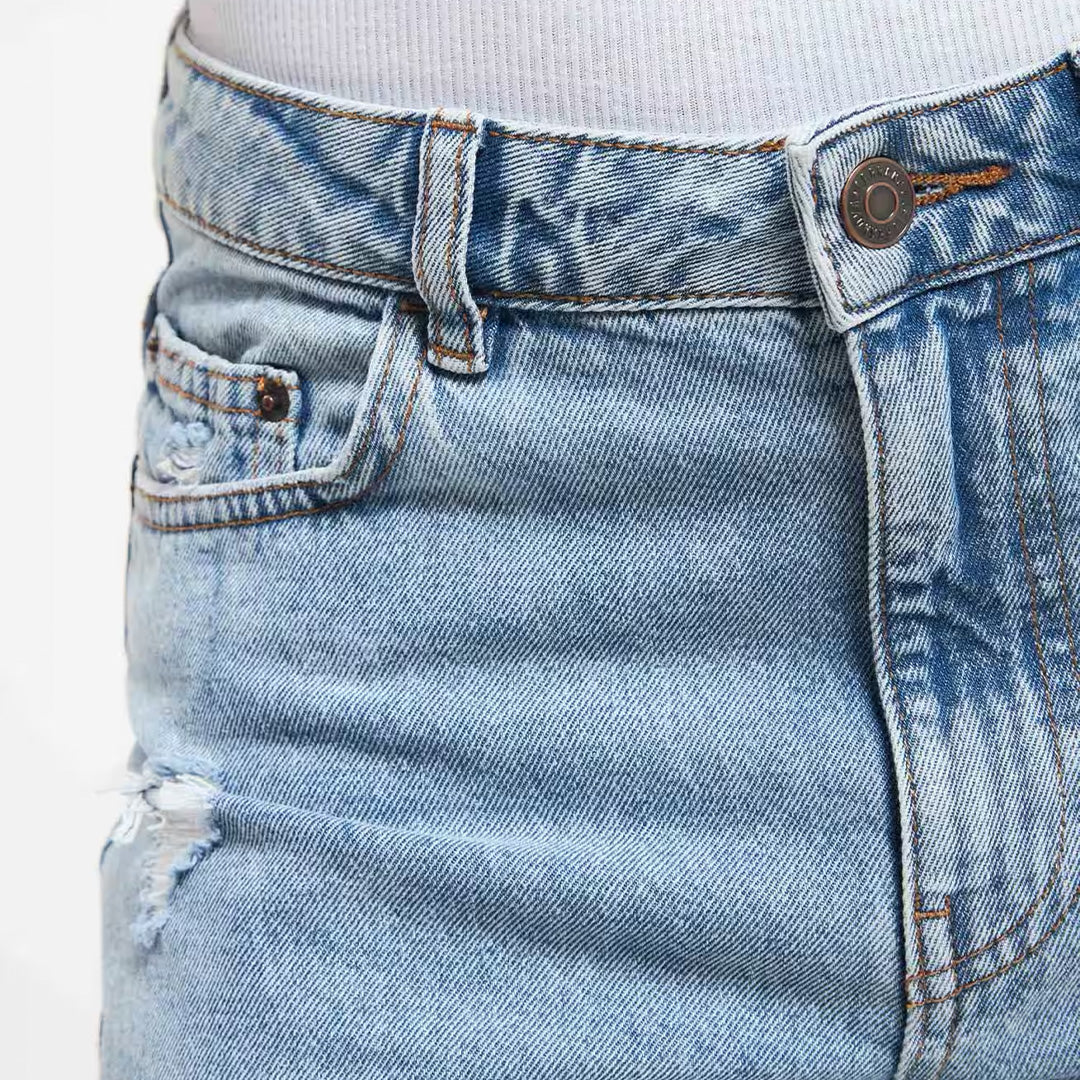 Wide Leg Jeans with Rips