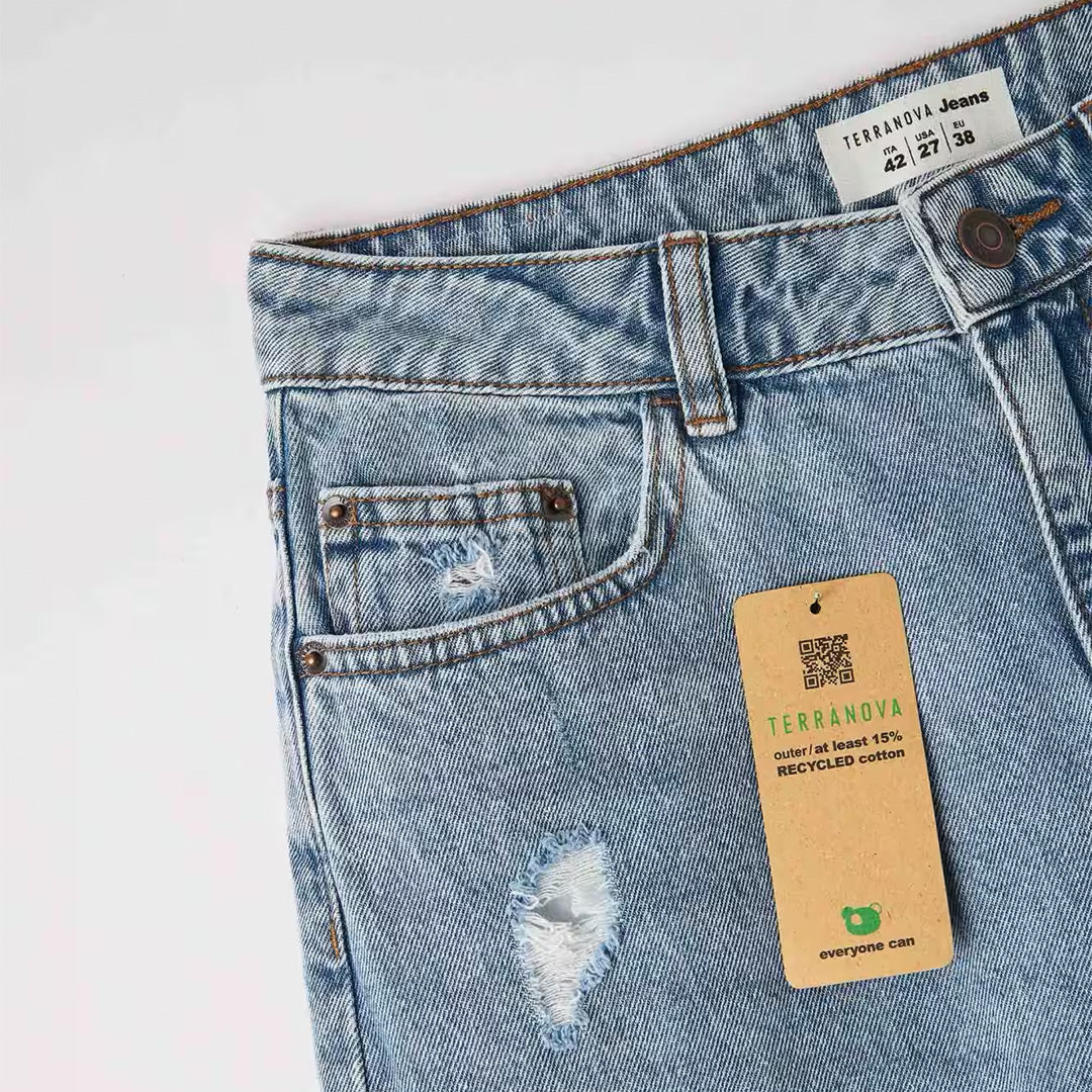 Wide Leg Jeans with Rips