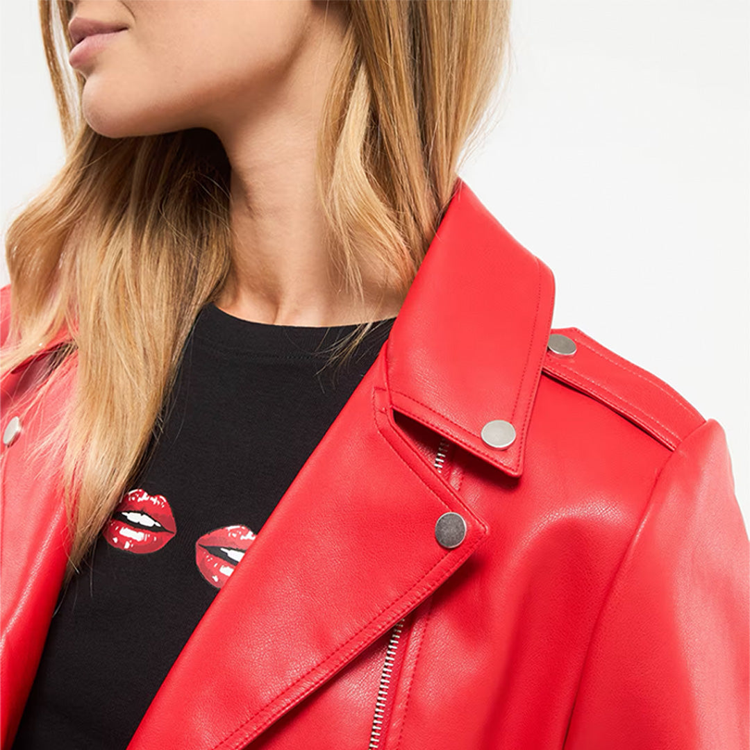 Crop Leather Effect Jacket