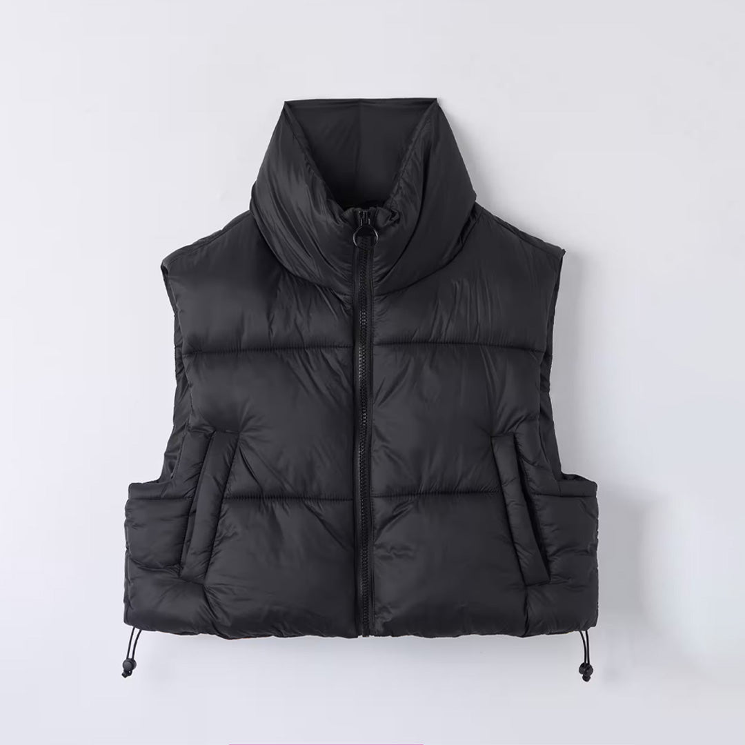 Sleeveless Crop Puff Vest