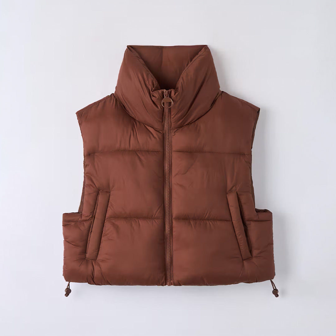 Sleeveless Crop Puff Vest