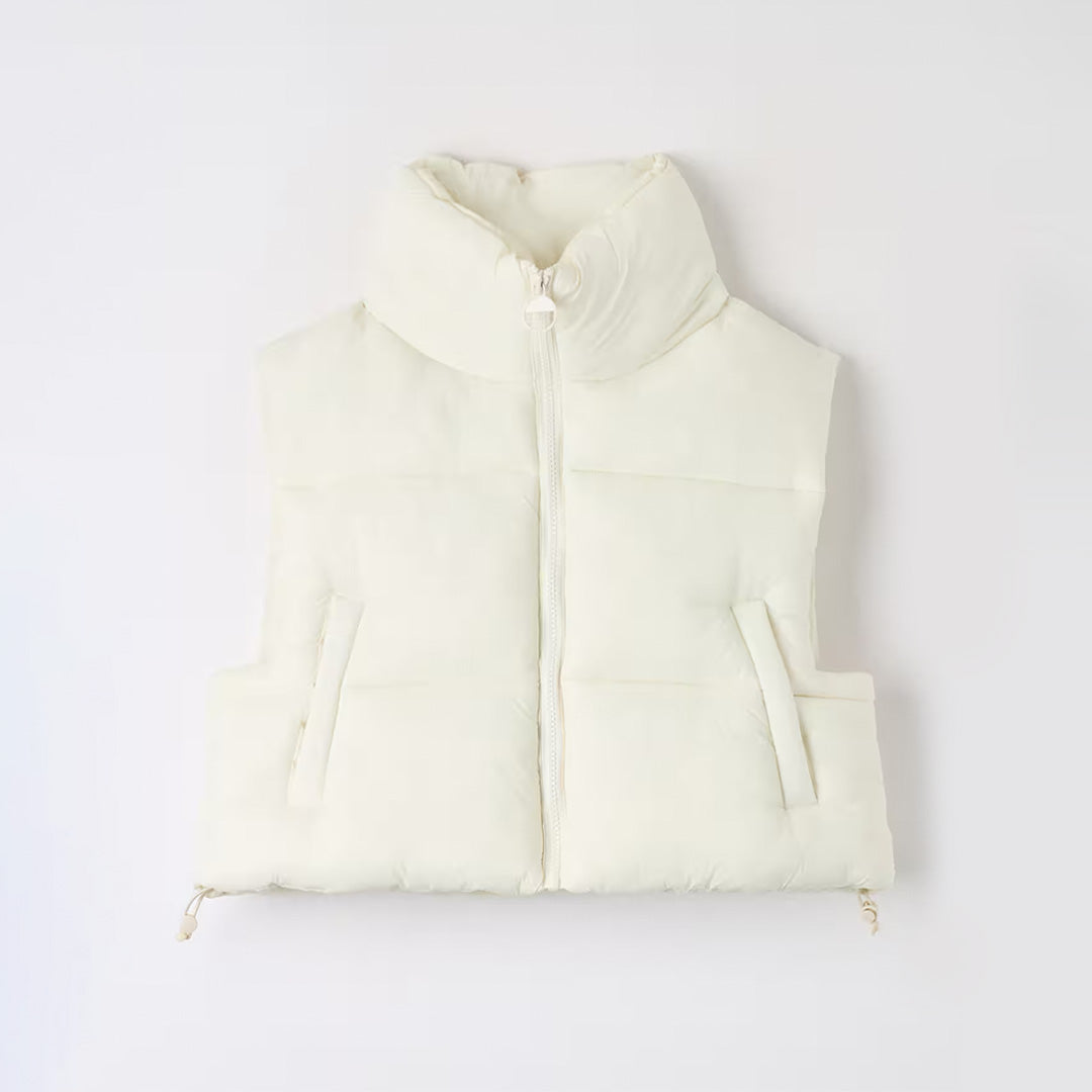Sleeveless Crop Puff Vest